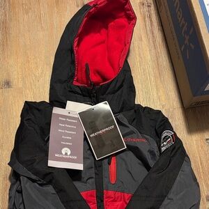 Weatherproof Red and Black Hooded Jacket